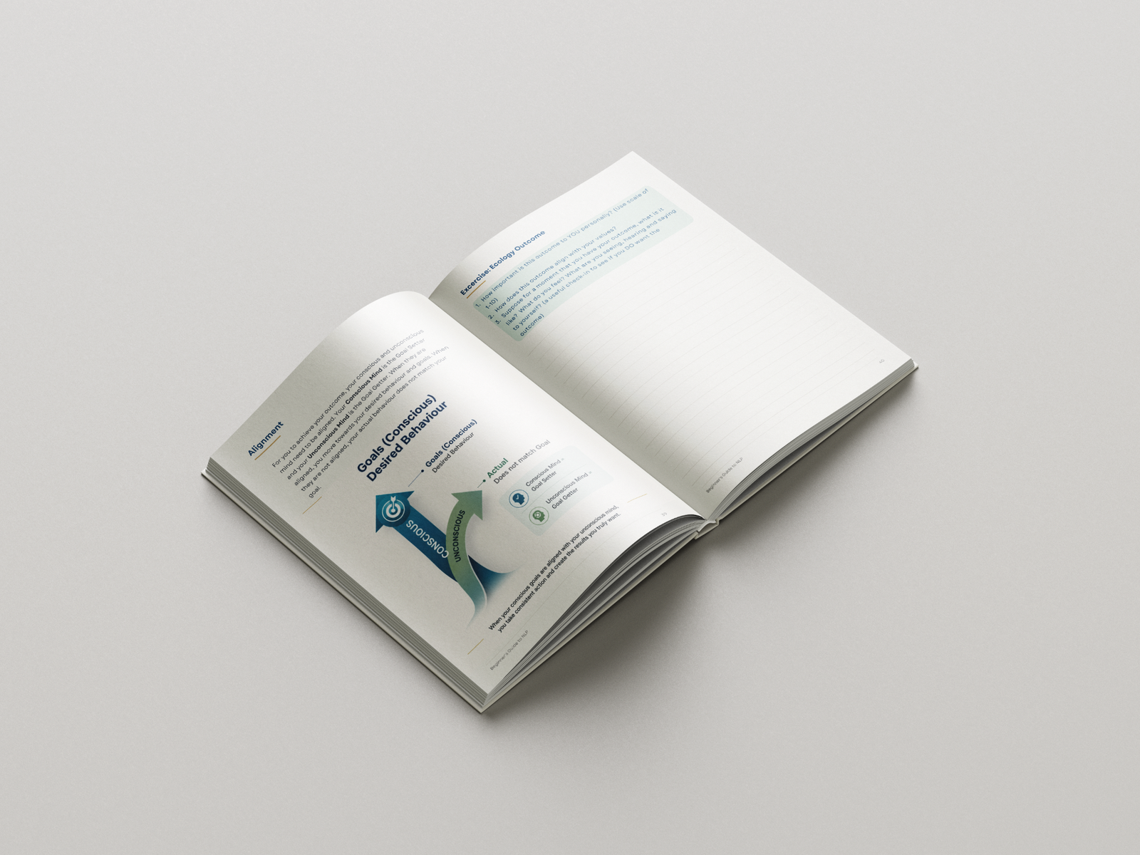 Open NLP workbook showing alignment and ecology exercises